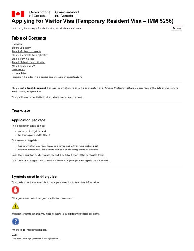 canada visitor form
